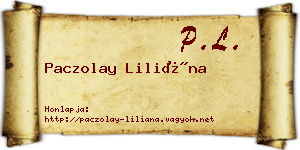 Paczolay Liliána névjegykártya
